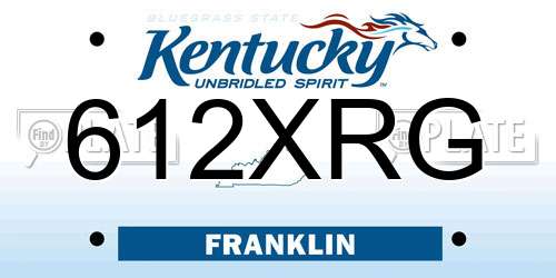 612XRG Kentucky License Plate