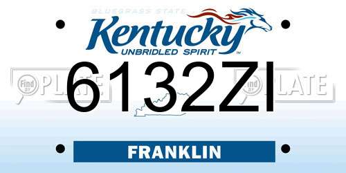 6132ZI Kentucky License Plate