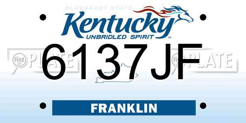 6137JF Kentucky License Plate