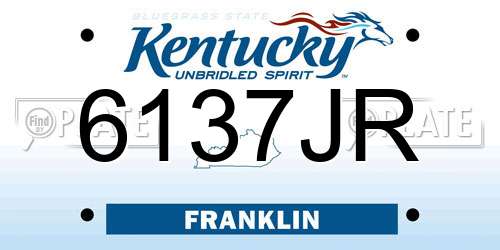6137JR Kentucky License Plate