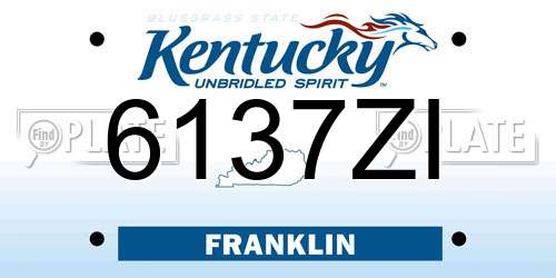 6137ZI Kentucky License Plate