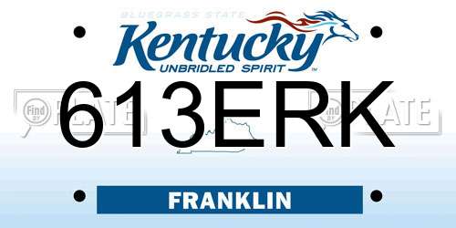 613ERK Kentucky License Plate