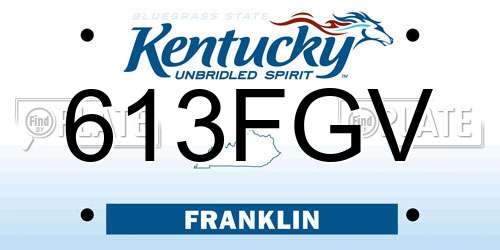 613FGV Kentucky License Plate