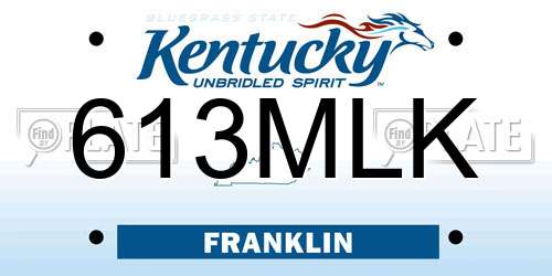 613MLK Kentucky License Plate