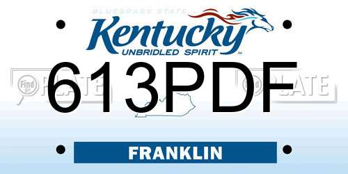 613PDF Kentucky License Plate