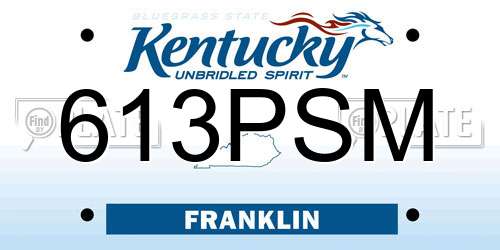 613PSM Kentucky License Plate