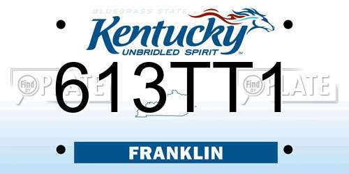 613TT1 Kentucky License Plate