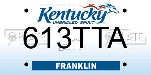 613TTA Kentucky License Plate