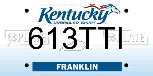 613TTI Kentucky License Plate