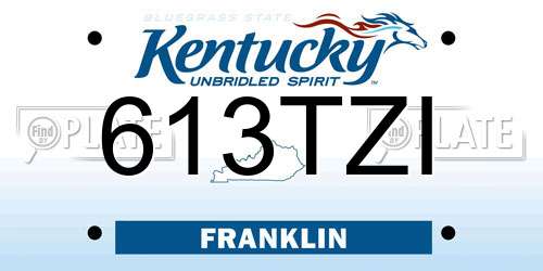 613TZI Kentucky License Plate