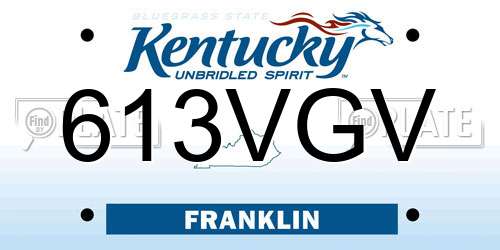 613VGV Kentucky License Plate