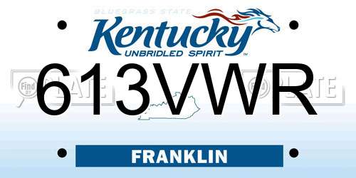 613VWR Kentucky License Plate