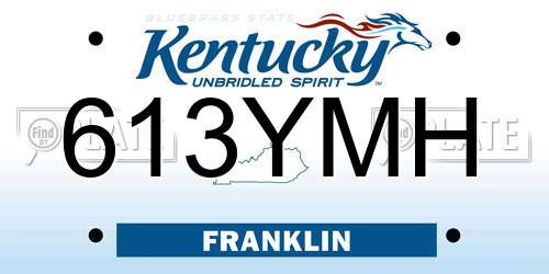 613YMH Kentucky License Plate