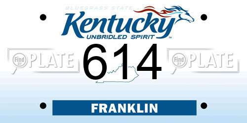 614 Kentucky License Plate