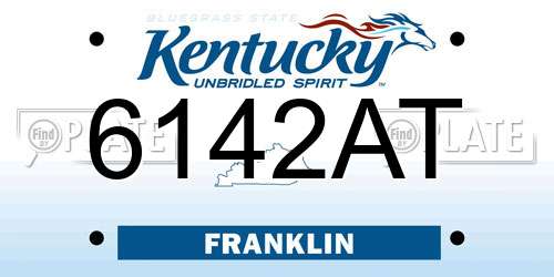 6142AT Kentucky License Plate