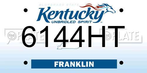6144HT Kentucky License Plate