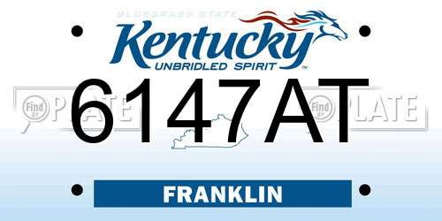 6147AT Kentucky License Plate