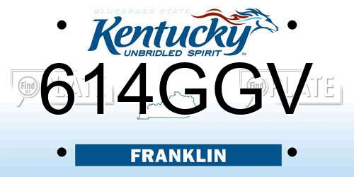 614GGV Kentucky License Plate