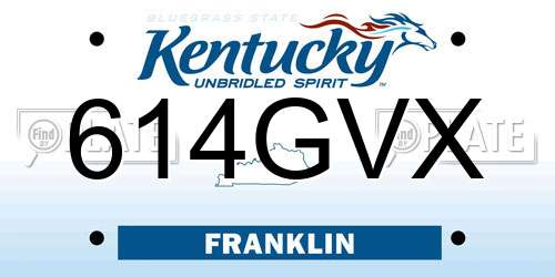 614GVX Kentucky License Plate
