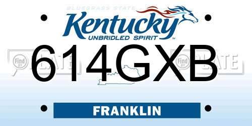 614GXB Kentucky License Plate