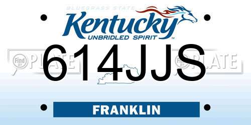 614JJS Kentucky License Plate