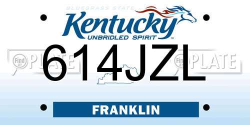 614JZL Kentucky License Plate