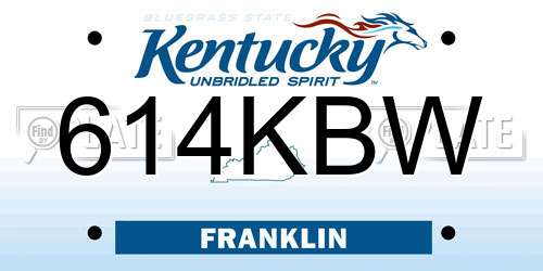 614KBW Kentucky License Plate