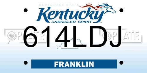 614LDJ Kentucky License Plate