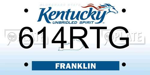 614RTG Kentucky License Plate