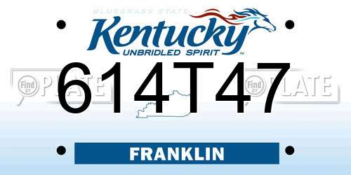 614T47 Kentucky License Plate