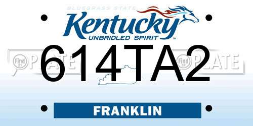 614TA2 Kentucky License Plate