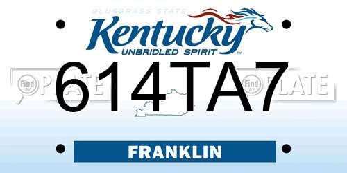 614TA7 Kentucky License Plate