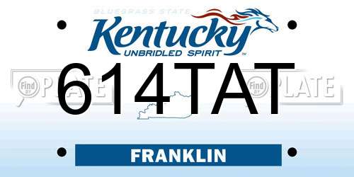614TAT Kentucky License Plate