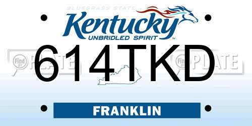 614TKD Kentucky License Plate