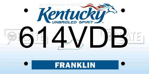 614VDB Kentucky License Plate