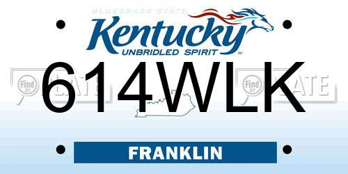 614WLK Kentucky License Plate