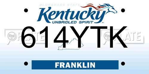 614YTK Kentucky License Plate