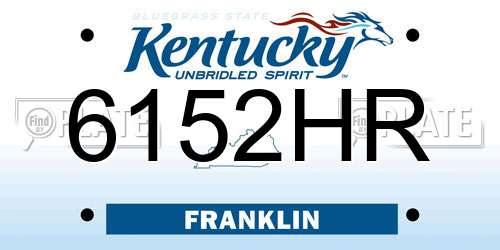 6152HR Kentucky License Plate