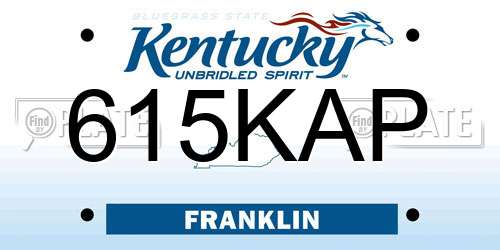 615KAP Kentucky License Plate