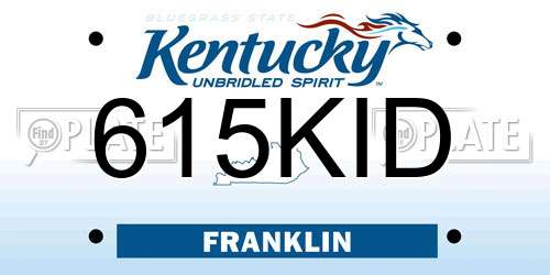 615KID Kentucky License Plate