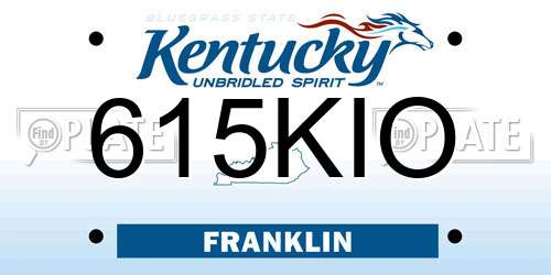 615KIO Kentucky License Plate