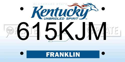 615KJM Kentucky License Plate