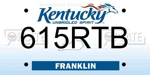 615RTB Kentucky License Plate