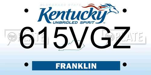 615VGZ Kentucky License Plate