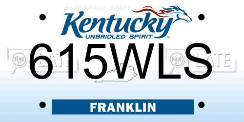 615WLS Kentucky License Plate