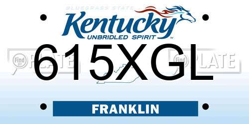 615XGL Kentucky License Plate
