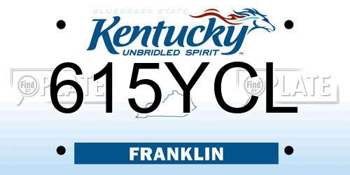 615YCL Kentucky License Plate