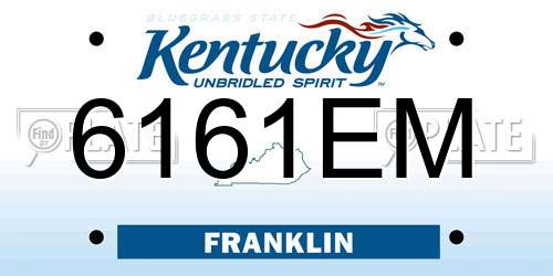6161EM Kentucky License Plate