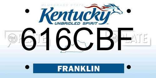 616CBF Kentucky License Plate