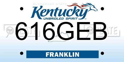 616GEB Kentucky License Plate